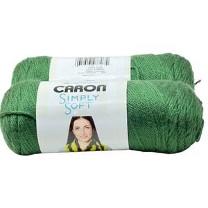 CARON Simply Soft Yarn 100% Acrylic Color: Dark Sage Green 6oz LOT of 2 Skeins
